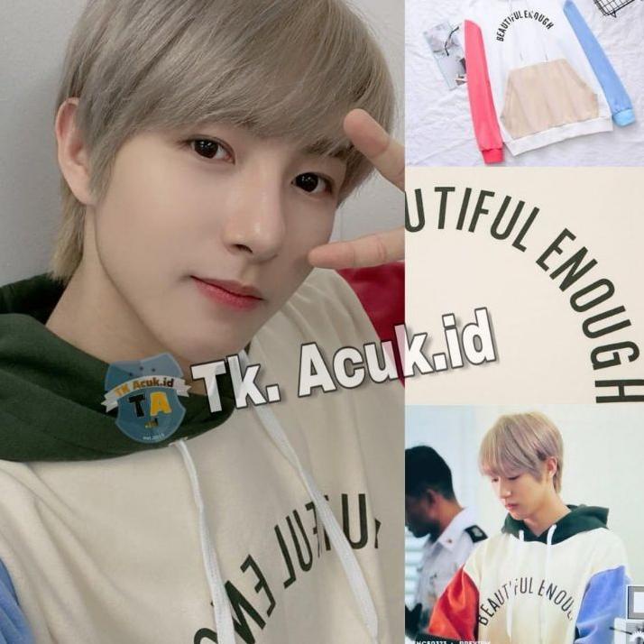 ♟ BEAUTIFUL ENOUGH COLOR BLOK HOODIE NCT RENJUN ֍