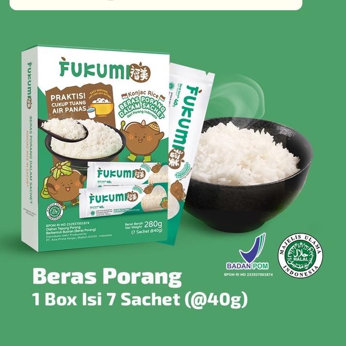 

♜ FUKUMI Beras Porang Box sachet 280gr, beras shirataki, konjac rice, beras diet ☋