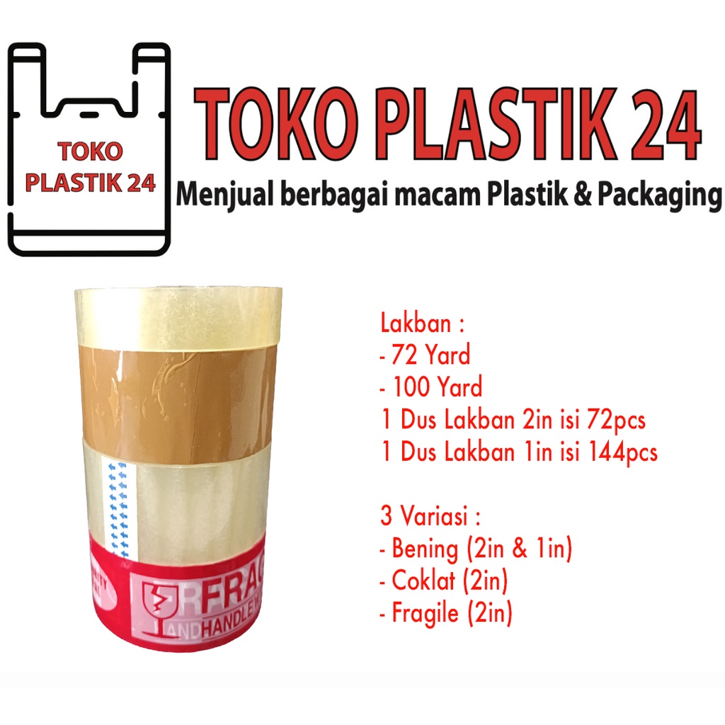 

LAKBAN SOLATAPE BENING COKLAT FRAGILE UK 100Y (PER PCS/ROLL)