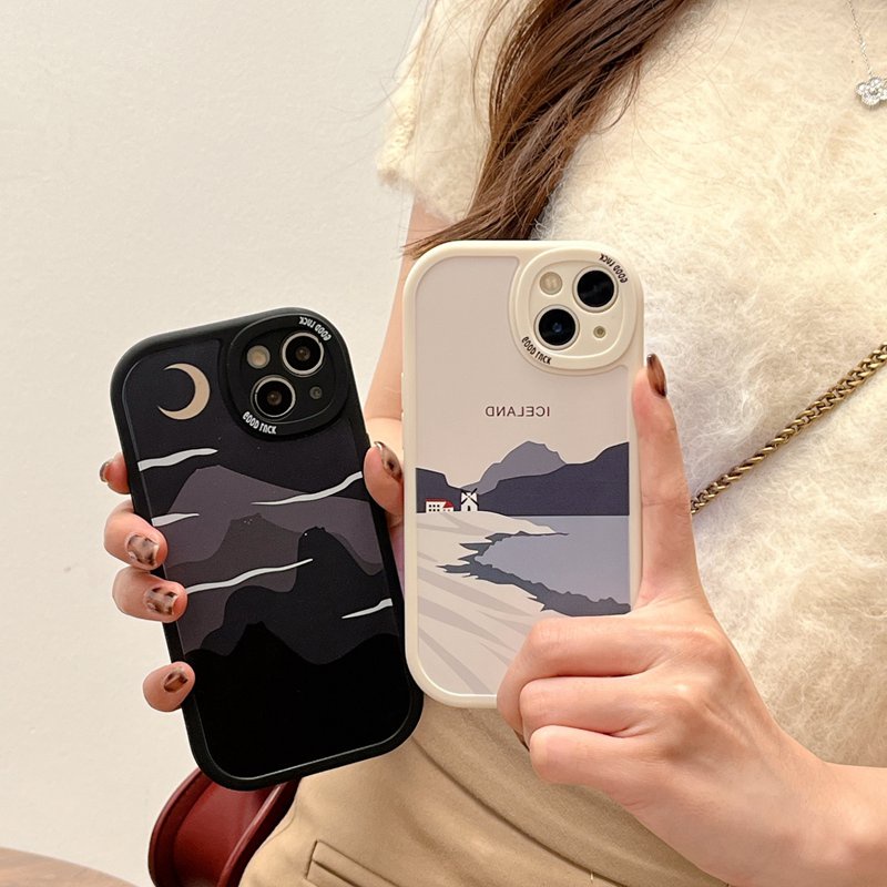 Black Landscape Soft Case INFINIX HOT 10 11 Play 11s 10s 9 Play Note 8 Smart 5 6 Lite Couple Black Case