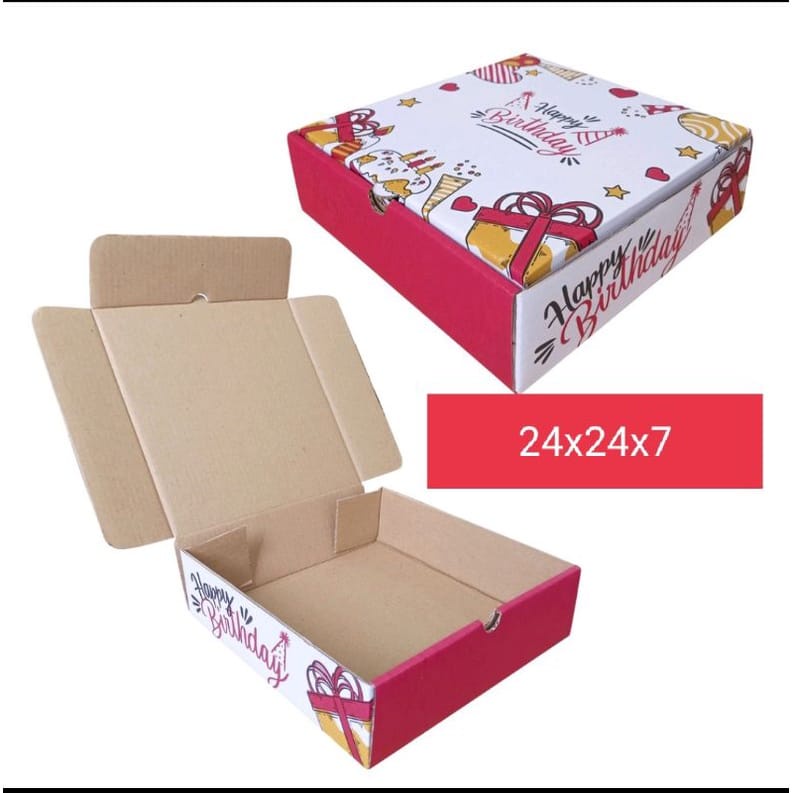 

Box 4x24x7 Motif HBD Uk 2/Karton/Hampers/Kemasan