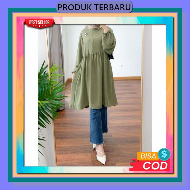 Gamis Tunik/Gamis Wanita Terbaru Tunik Atasan Long Tunik Wanita Polos Basic Matt Rayon Premium Fashi