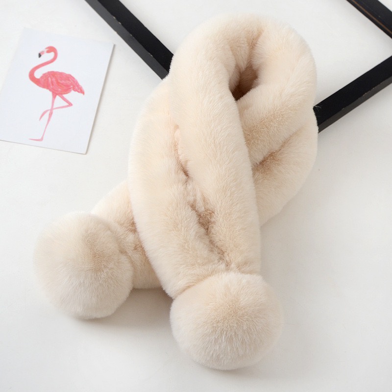 SYAL BULU FASHION LUCU KOREA MUSIM DINGIN Syal Bulu Winter Scarf Rabbit Fur Selendang Syal Tebal Hangat Fashion mewah