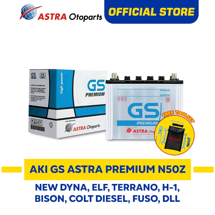 Aki GS ASTRA Premium N50Z Mobil New Dyna, Fuso, Colt Diesel, Elf, dll