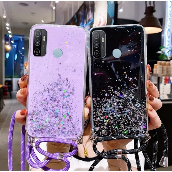 CASE GLITER + TALI ( OPPO A53 / A33 / A32 )  SILIKON HP TERLARIS 2023 - PGC MALL