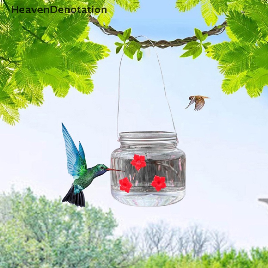 [HeavenDenotation] Bird s Produk Burung Hias Mason Jar 3-Port Hummingbird s Untuk Outdoor Deck Teras Halaman Taman HDV