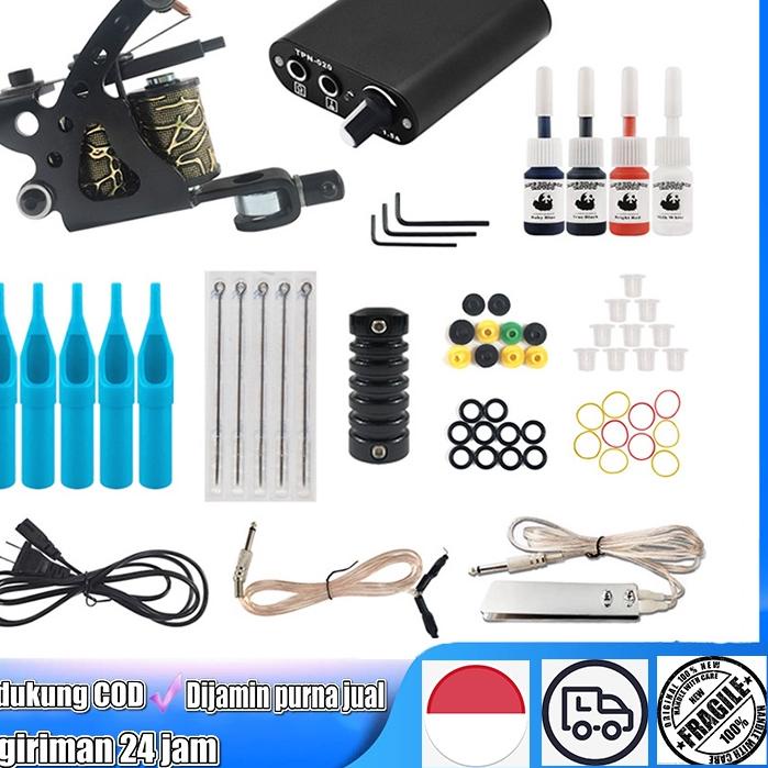 ♀ peralatan tato mesin tato mesin tato starter kit kit tato untuk pemula tato bordir kit mesin tatom