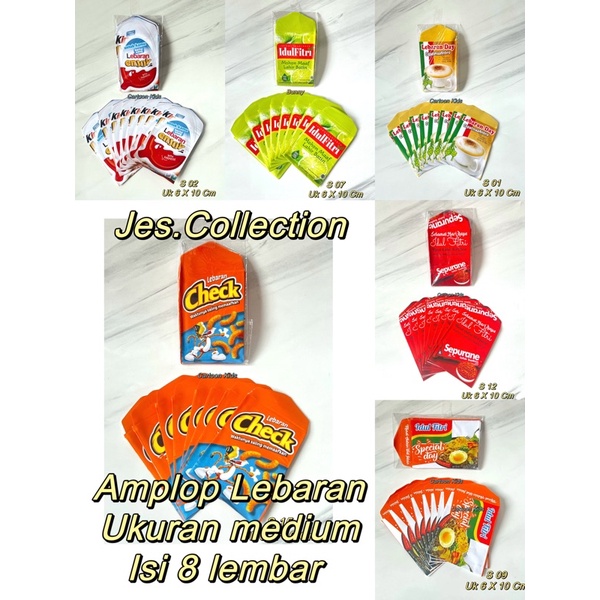 

Amplop lebaran / amplop hari raya idul fitri motif snack lucu 2023 isi 8 Lembar