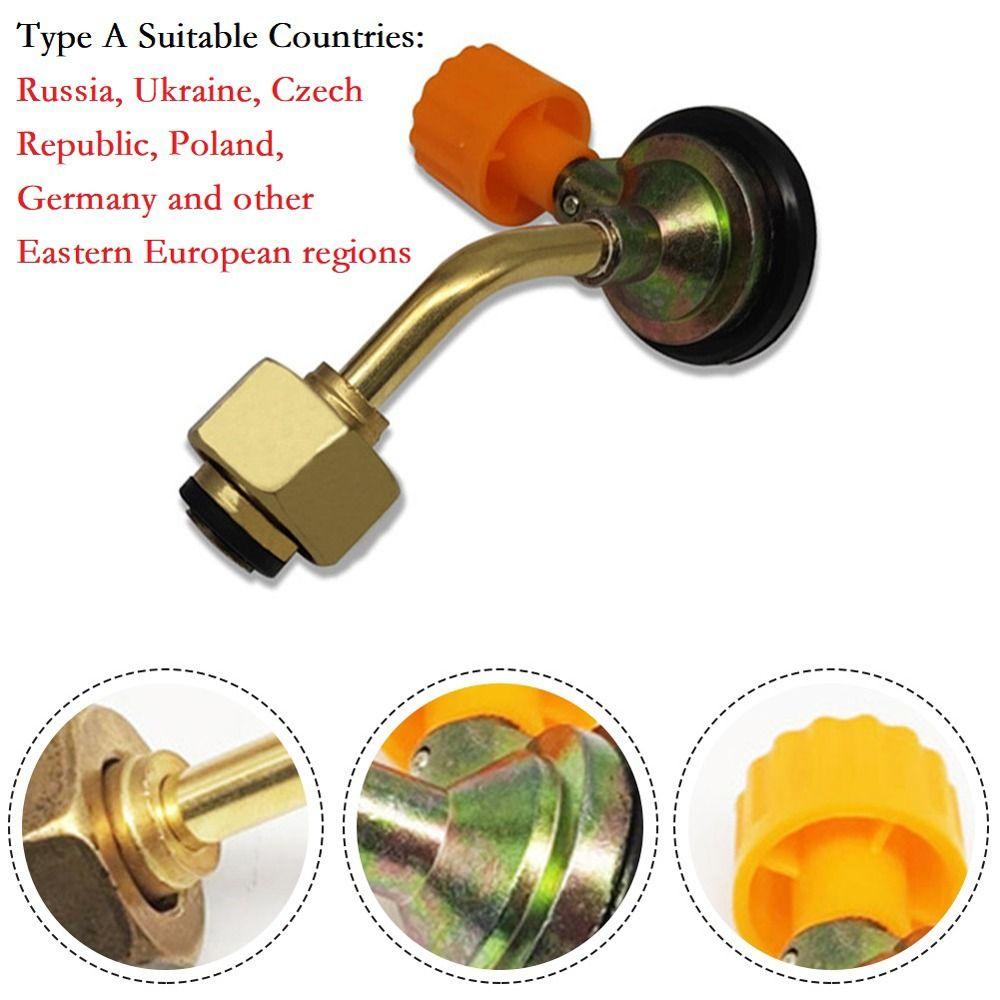 Lanfy Adaptor Pengisian Tabung Gas Charging Valve Tabung Gas Cair Coupler Cartridge Inflator Alat Gas Datar Camping Luar Ruangan Butane Cylinder Tank Adapter
