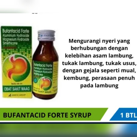 Bufantacid Forte Syrup 60ml Mengatasi Maag,Kembung dan Asam Lambung Berlebihan ORIGINAL-BPOM