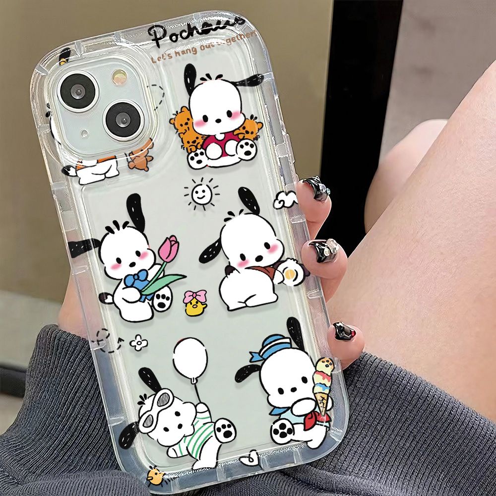 IPHONE Casing Ponsel Lembut Lucu Kompatibel Untuk Iphone14 13 12 11 Pro XS Max X XR 7 8 Plus Casing Transparan TPU Silikon Shockproof Cover