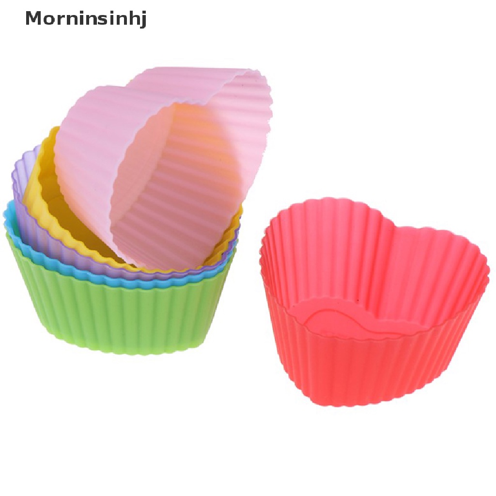 Mornin 6PCS Cetakan Silikon Hati Cupcake Muffin Baking NonsticHeat Resistant Reusable id