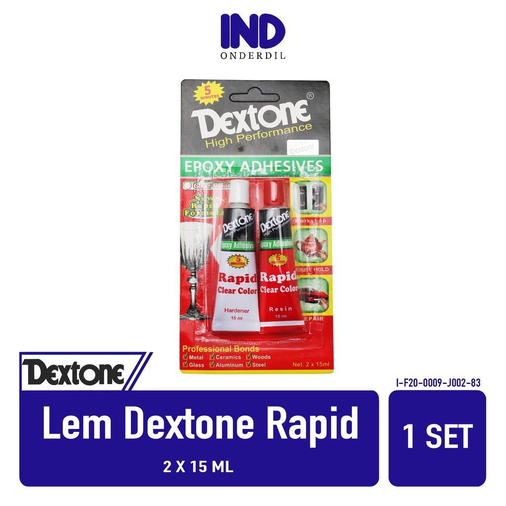 Lem Dextone Epoxy Adhesive 5 Menit New Rapid Formula Besi Keramik Kayu Kaca Aluminium Baja Perekat Kuat Hardener Resin Clear Color Campur 2x15 30 ml