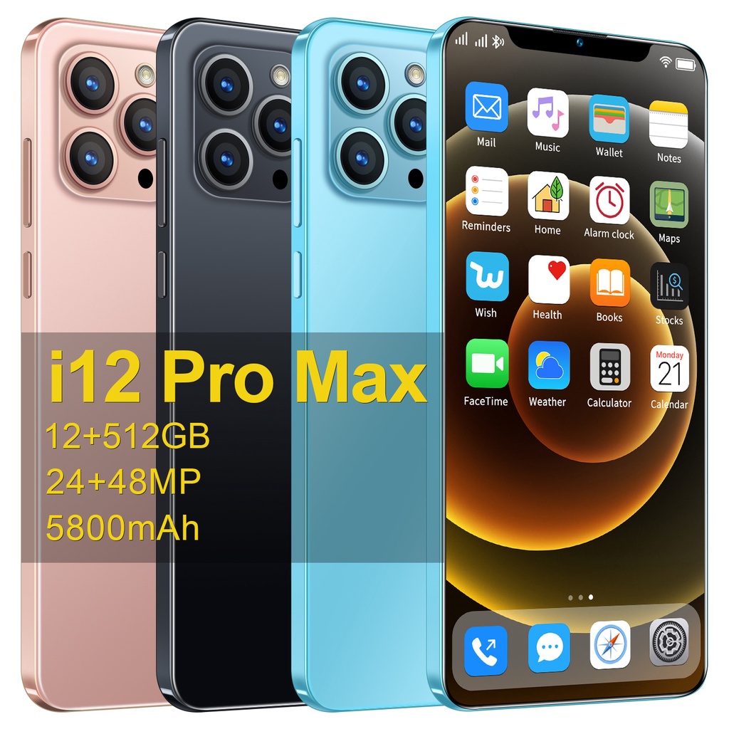 5G/4G 【hp murah cuci gudang】 phone i12 Pro Max Ram 12/512GB Handphone 6.7 Inci 2K Layar Penuh 10.1 8Core Hadiah Gratis untuk Sunfury Smartphone Handphone Promo Hp Android Termurah
