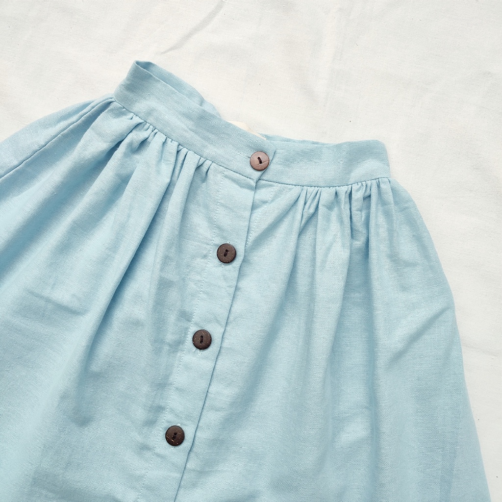 Littlepopy NARA Midi Skirt - Rok Pendek Linen Korea Anak Perempuan Cewe