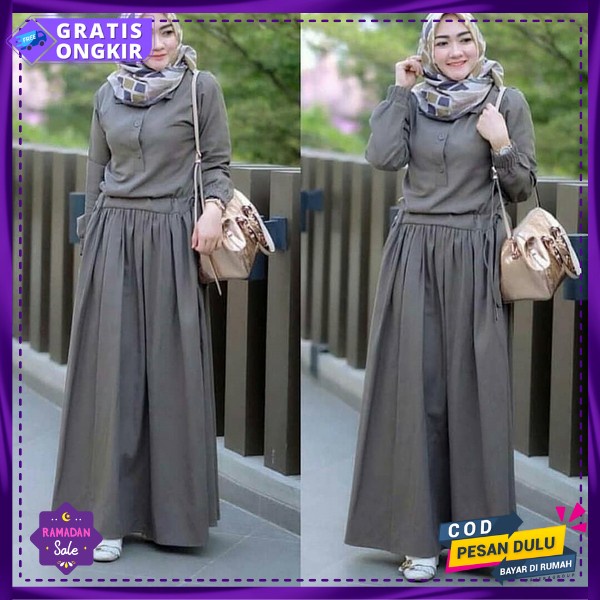 Baju Gamis Casual Remaja Import Premium Dress Pesta Kondangan Bju Muslimah Mewah Dres Syari Model Te