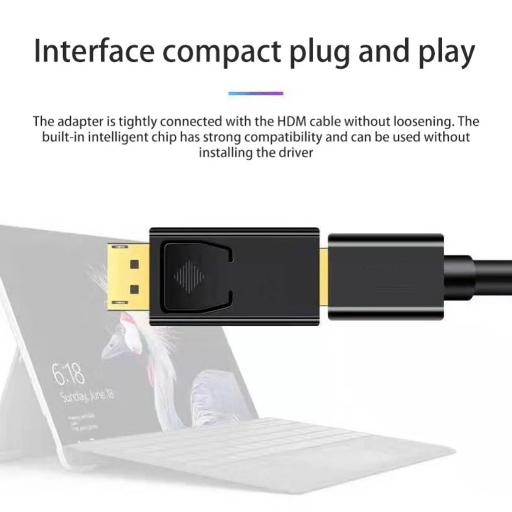 Adaptor DP Ke HDMI/Adapter Kompatibel DP Ke HDMI/1080P/4K HD Video Converter/Untuk Komputer &amp; Televisi &amp; Proyektor/Aksesoris Komputer