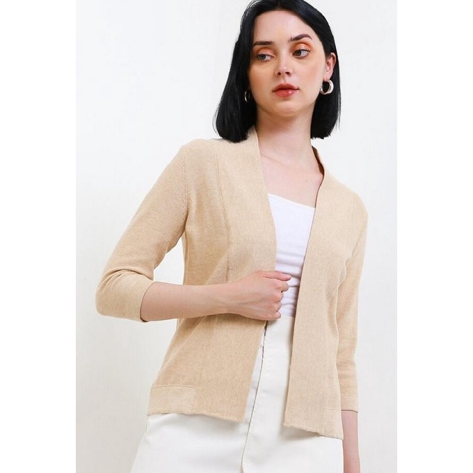 SALE NOW NOIR SUR BLANC TYRA CARDIGAN LIGHT BROWN DISCOUNT