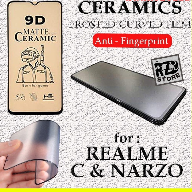 A/M- PELINDUNG LAYAR SCREEN PROTECTOR FILM MATTE CERAMIC REALME C1 C2 C3 C11 C12 C15 C20 C21 C21Y C25 C25S NARZO 20 30A 50 50i 50A 50A PRIME 50I PRIME U1 PRO ANTI MINYAK SUPER SENSITIVE TOUCH