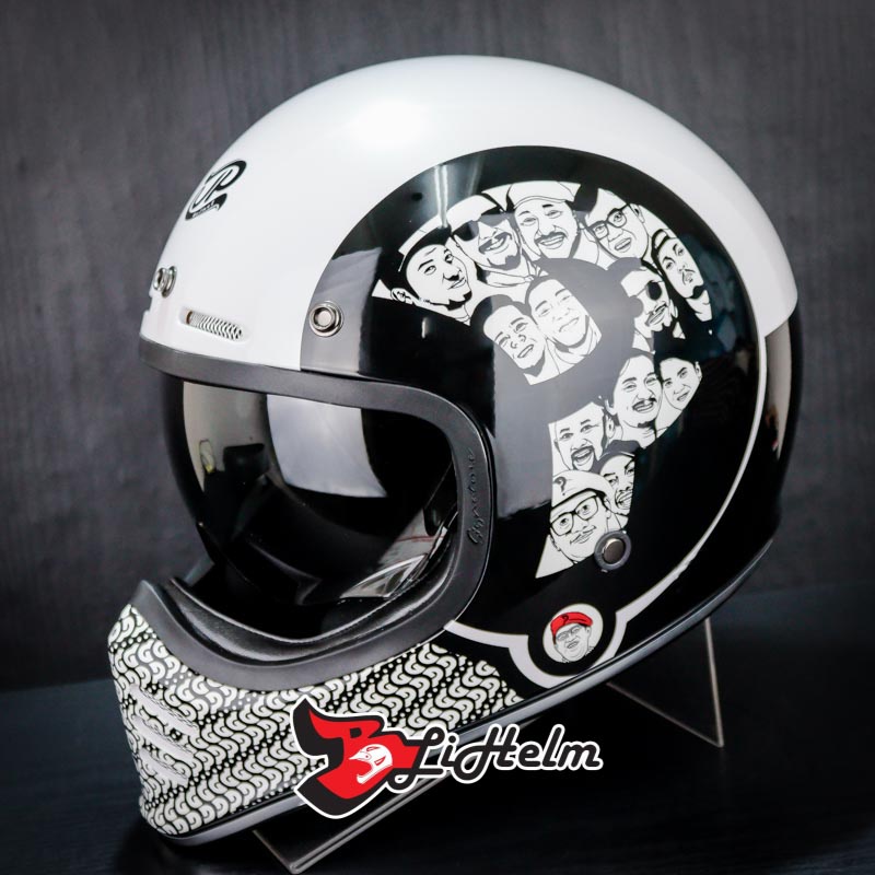 JPX HELM JP SIGNATURE PREDIKSI | PEARL WHITE | RETRO CLASSIC DDRING