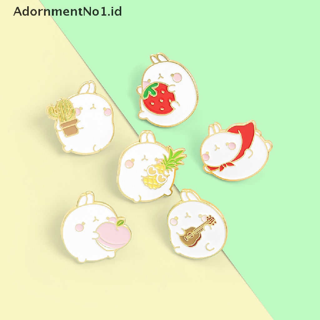 [AdornmentNo1] Kartun Hewan Manis Kelinci Enamel Pin Tanaman Buah Strawberry Nanas Alloy Bros Wanita Lucu Perhiasan Hadiah [ID]