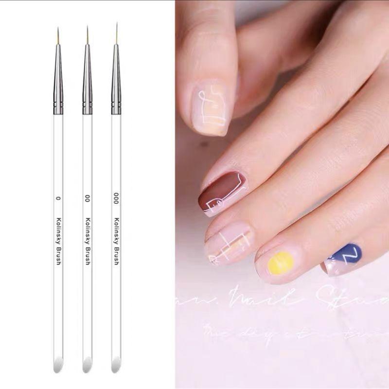 Kuas Kuku Nail Art PREMIUM 3 Pcs / Nail Art Liner Brush / Brush Liner 3 Pcs / brush nail art liner