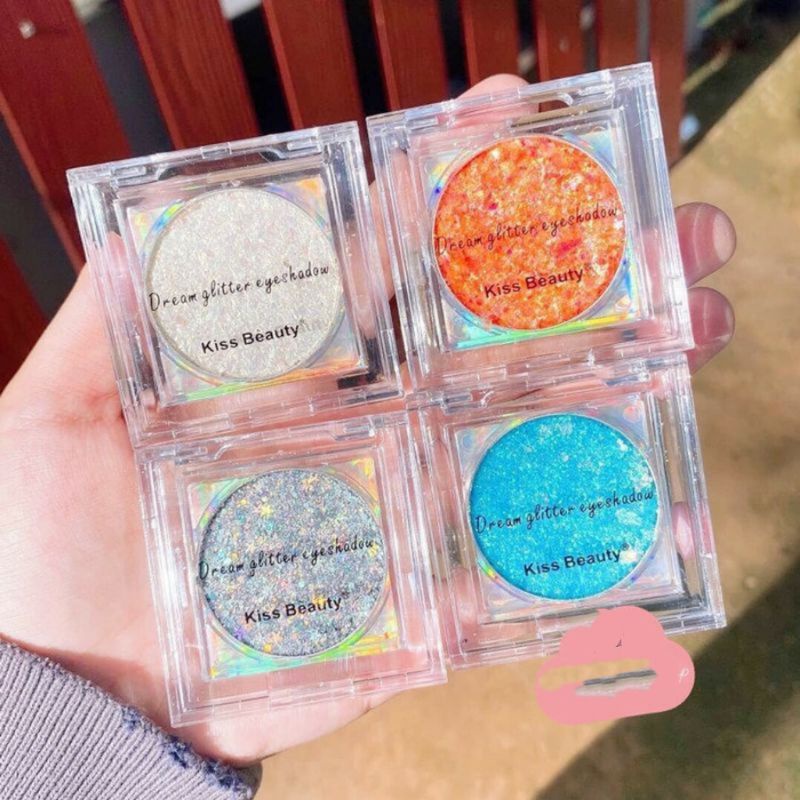 ECER!! EYESHADOW GLITTER COLORFULL KISS BEAUTY 4 WARNA GLITTER 87129