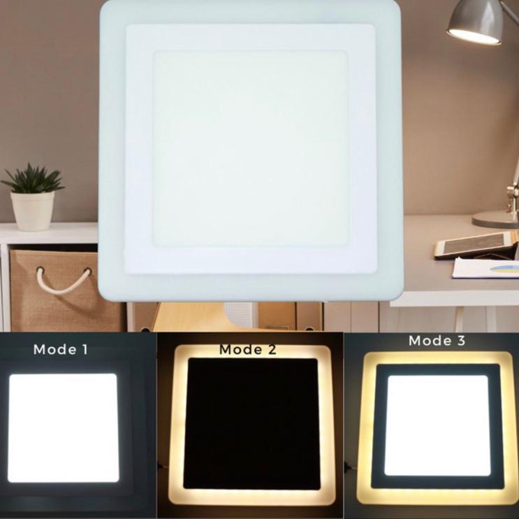 Lebih Meriah Lampu Downlight 2 Warna LED 18W + 6W Putih list Kuning 24W Ib Hias Plafon rumah kamar d