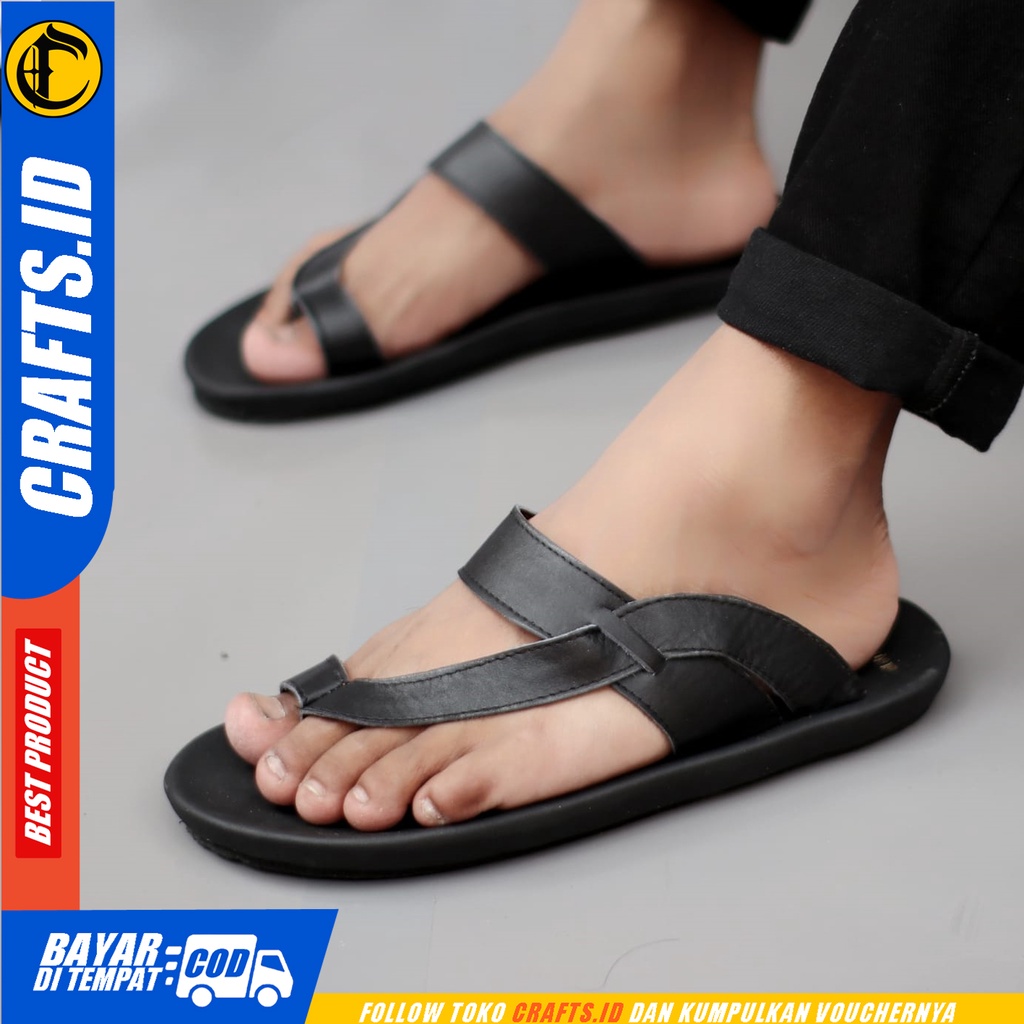 Sandal Jepit Pria Kulit Asli CRAFTS JAVIT