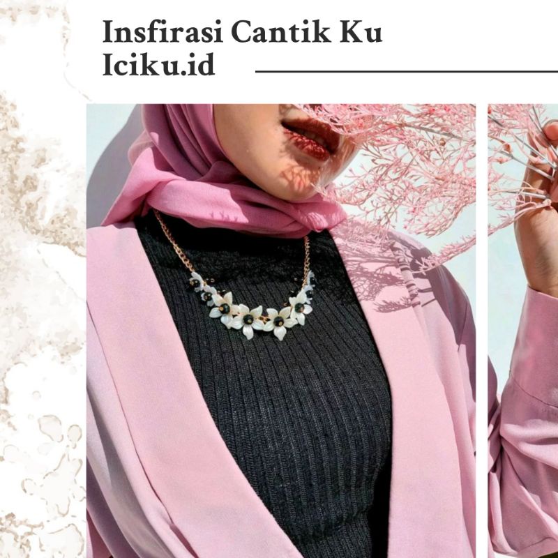 Kalung Bunga Akrilik Aksesoris Hijab Necklace Premium Kalung Hijab Bunga