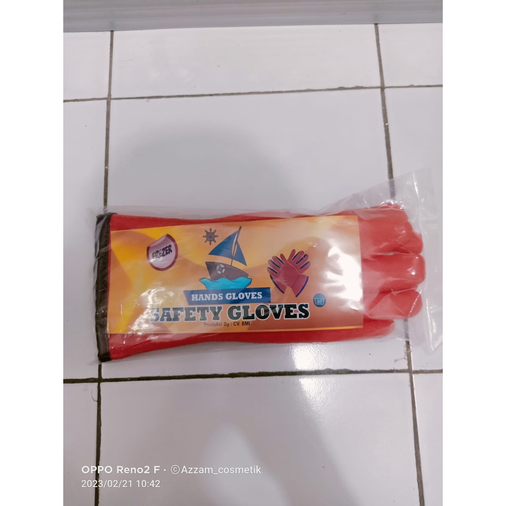 SARUNG TANGAN KARET/HANDS GLOVES/SAFETY GLOVES DOBEL WOL {SIZE L}