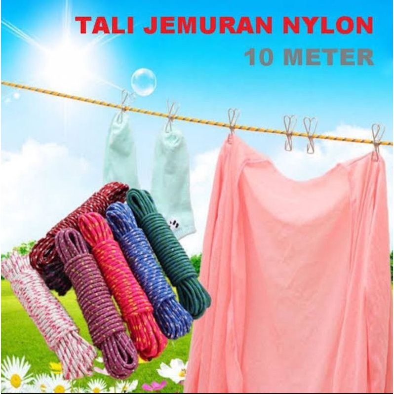 Tali Jemuran Nylon Tali Jemuran Nilon Tali Jemuran Nilon 10 Meter Tali Jemuran Nylon 10 Meter Tali J