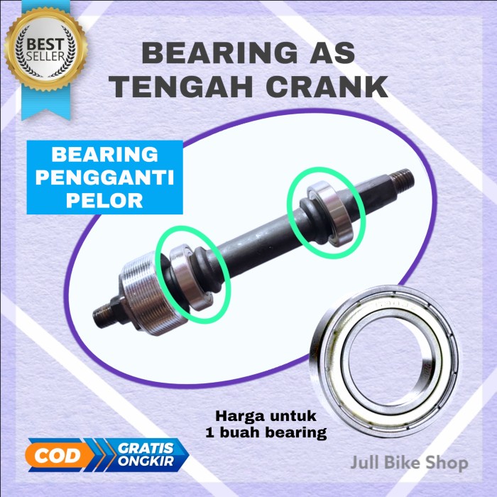 Bearing as tengah pedal sepeda crank pengganti pelor / klahar / klaker 6903 zz engkol mtb anak lipat fixie jadul jengki minion mini bmx gunung dll