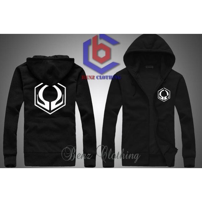 Jaket Hoodie Sweater HEXOHM Outerwear Pria Wanita Zipper Resleting Depan Polos Sablon Polyflek Korea