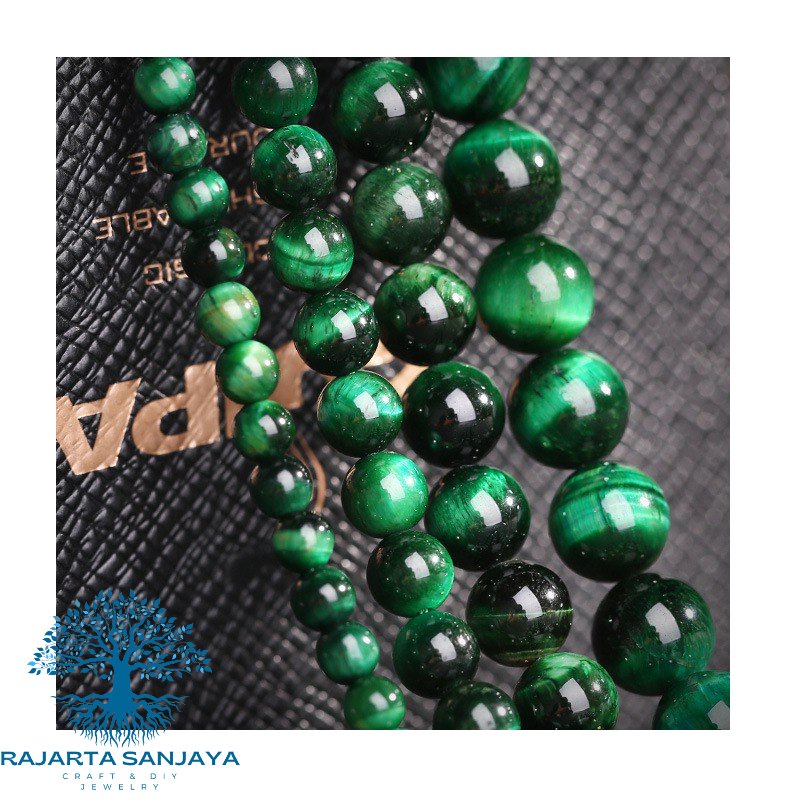 Butir Batu Green Tiger Eye Beads