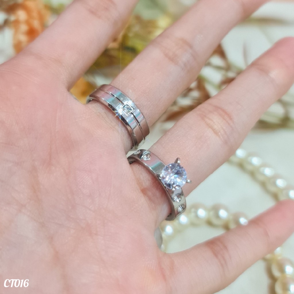 PGX Cincin Titanium Couple Tunangan Aksesoris Fashion Perhiasan Anti Karat - CT016