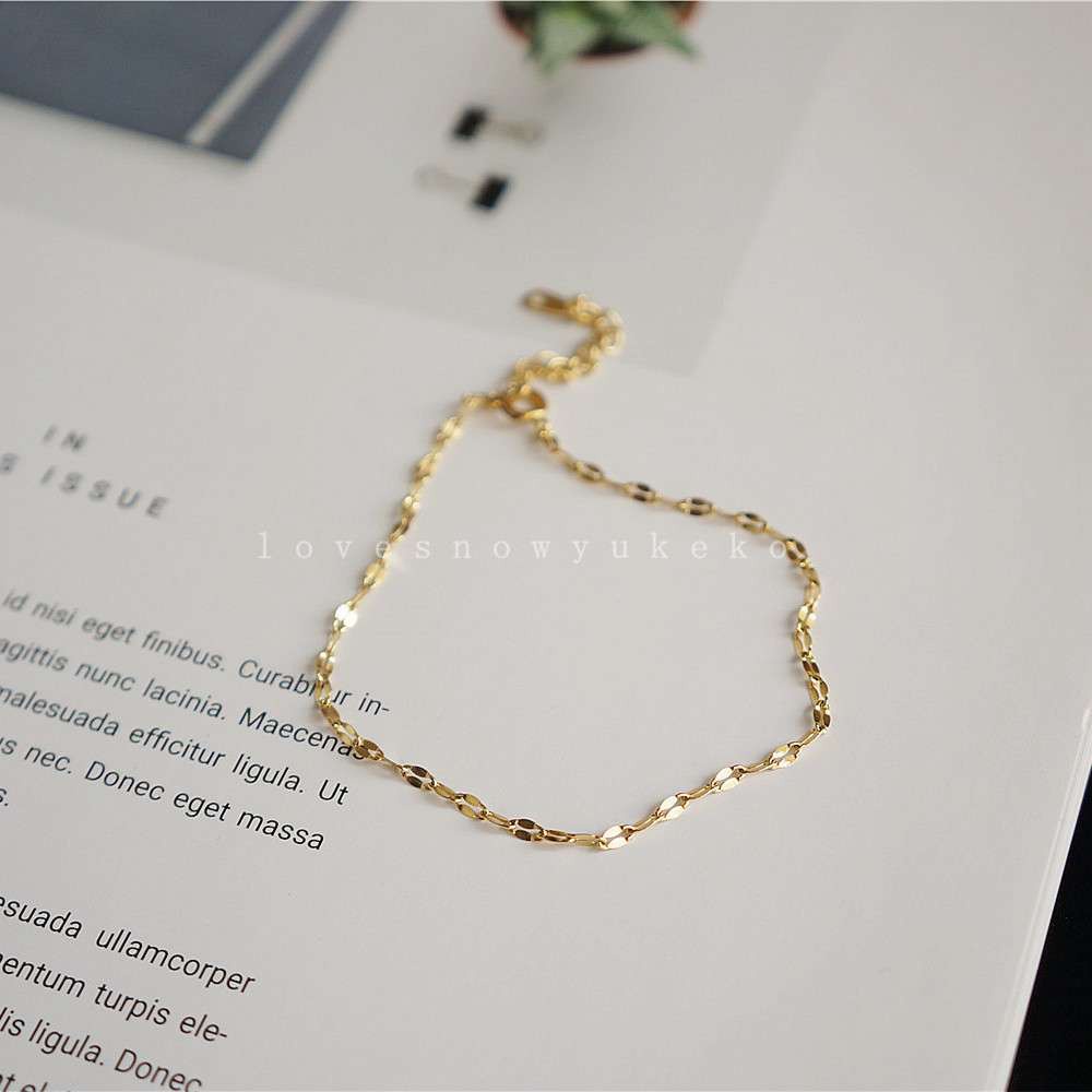 Kalung Rantai Pendek Warna Rose Gold 18K Bahan Titanium Steel