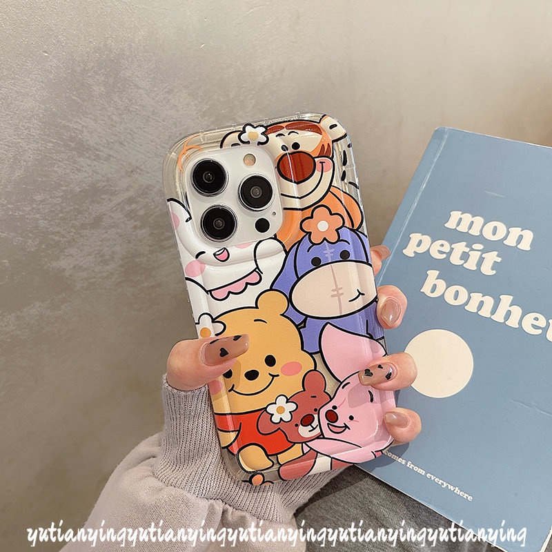 IPHONE Casing Manyo Disney Winnie the Pooh Lucu Kompatibel Untuk Iphone11 14 13 12 Pro MAX 7plus XR 6 6S 7 8 Plus X XS MAX Kartun Piglet Tigger Silicon Airbag Shockproof Soft Case Cover