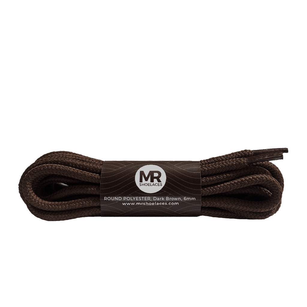 Original MR Shoelaces RP19 Coklat Tua (Dark Brown) Tali Sepatu Bulat Round Big 6mm Shoelaces 90cm 100cm 120cm 150cm 180cm-200cm Polyester