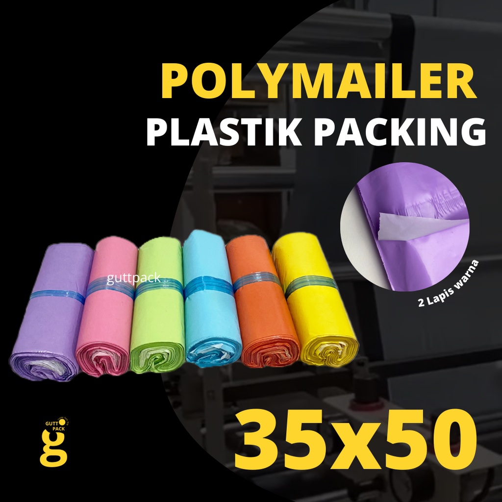 

35x50CM POLYMAILER PLASTIK PACKING OLSHOP WARNA WARNI / TERIMA SABLON
