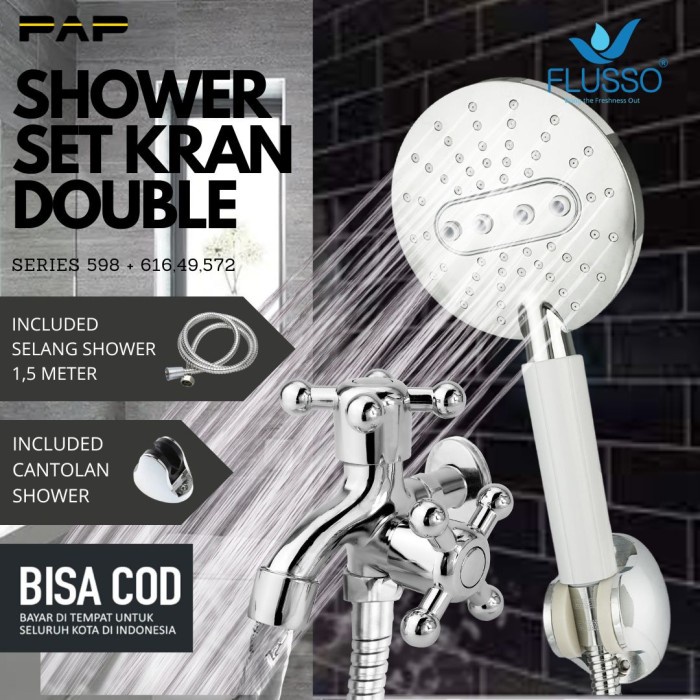 ~@~@~@~@] Paket Shower Set Veloce dan Kran Double Flusso