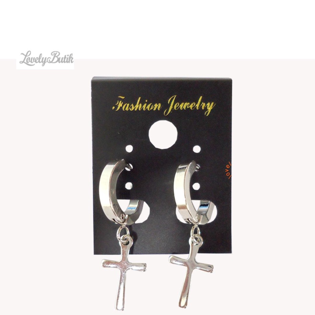 Anting Titanium anti karat Anting Salib Wanita Gloria Kualitas Premium - Lovelybutik