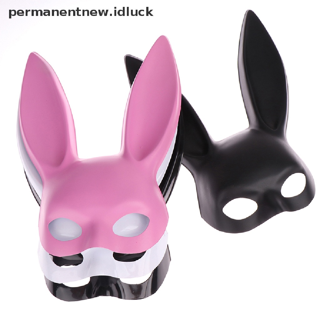 [luckypermanentnew] 1pc Cosplay Seksi PVC Kelinci Topeng Wanita Halloween Masquerade Topeng Pesta Mewah [ID]