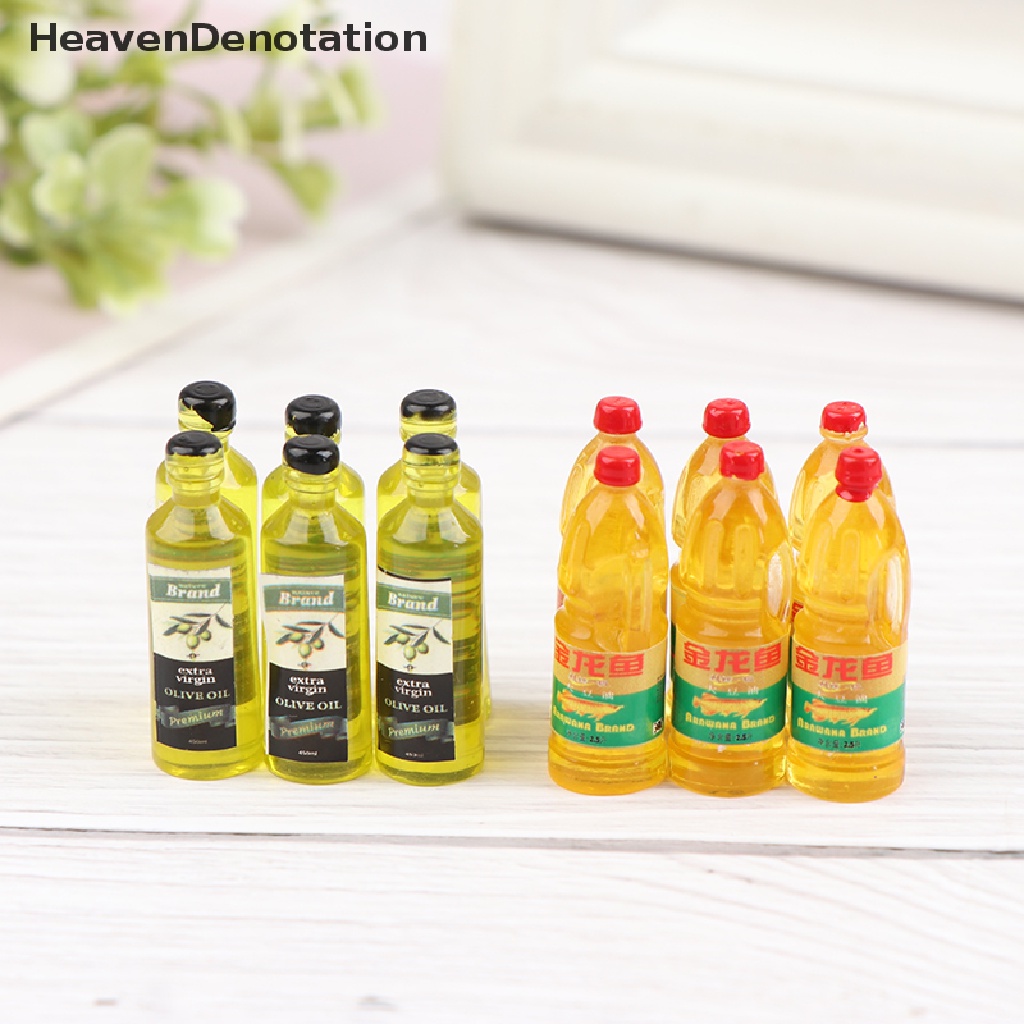 [HeavenDenotation] 6Pcs / set of Doll House Miniature Kitchen Olive Oil Set Kitchen Accessories HDV