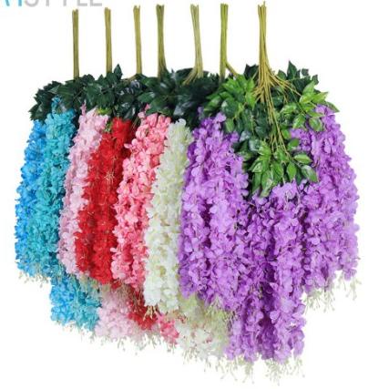 ☋ DAUN ROTAN WISTERIA KECIL (PER 12 PCS) DAUN RAMBAT PLASTIK ARTIFICIAL ARTIFISIAL PLASTIC HIAS JUNT
