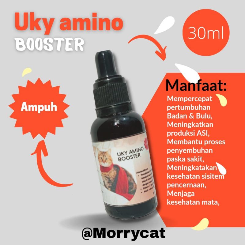vitamin kucing Uky amino booster 30ml mempercepat pertumbuhan badan dan bulu meningkatkan ptoduksi a