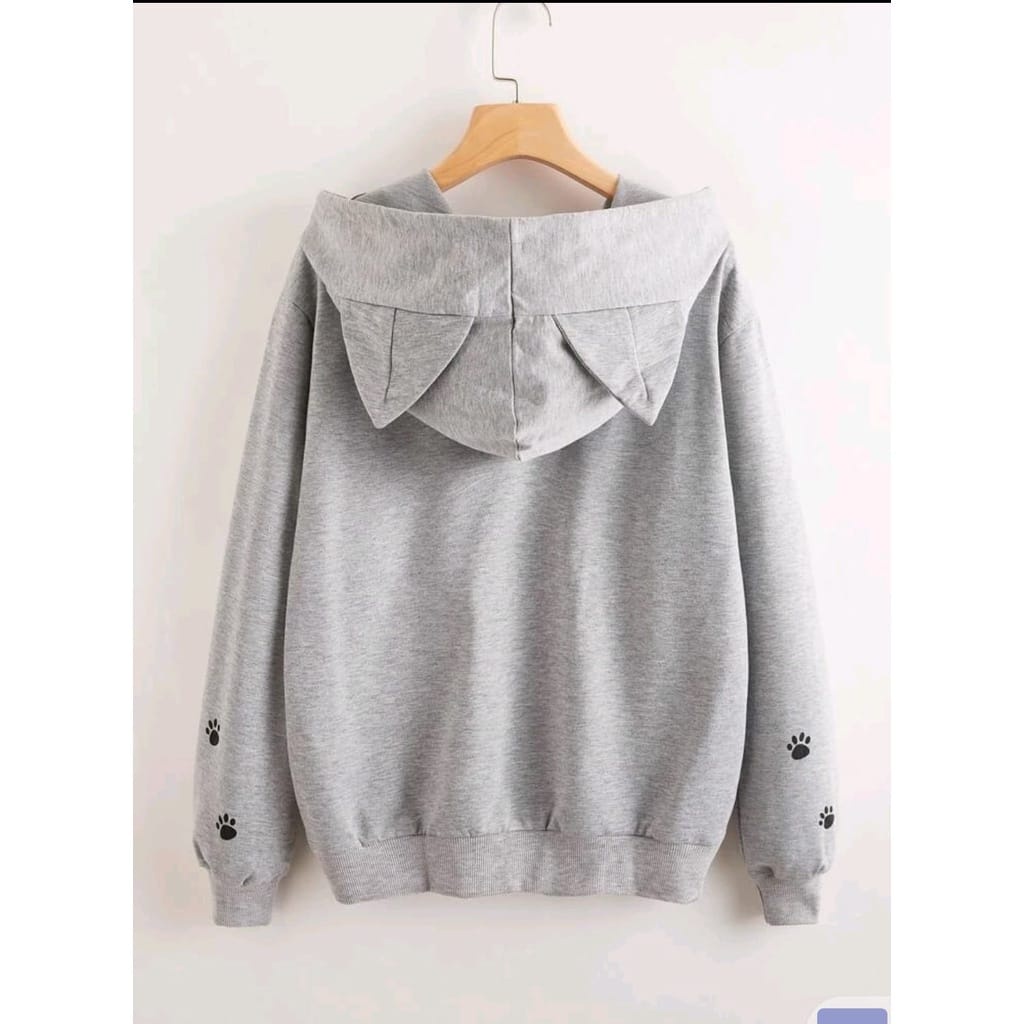 MEOW CAT HOODIE KIYOWO SWEATER OVERSIZE - SWEATER WANITA KOREAN STYLE LUCU