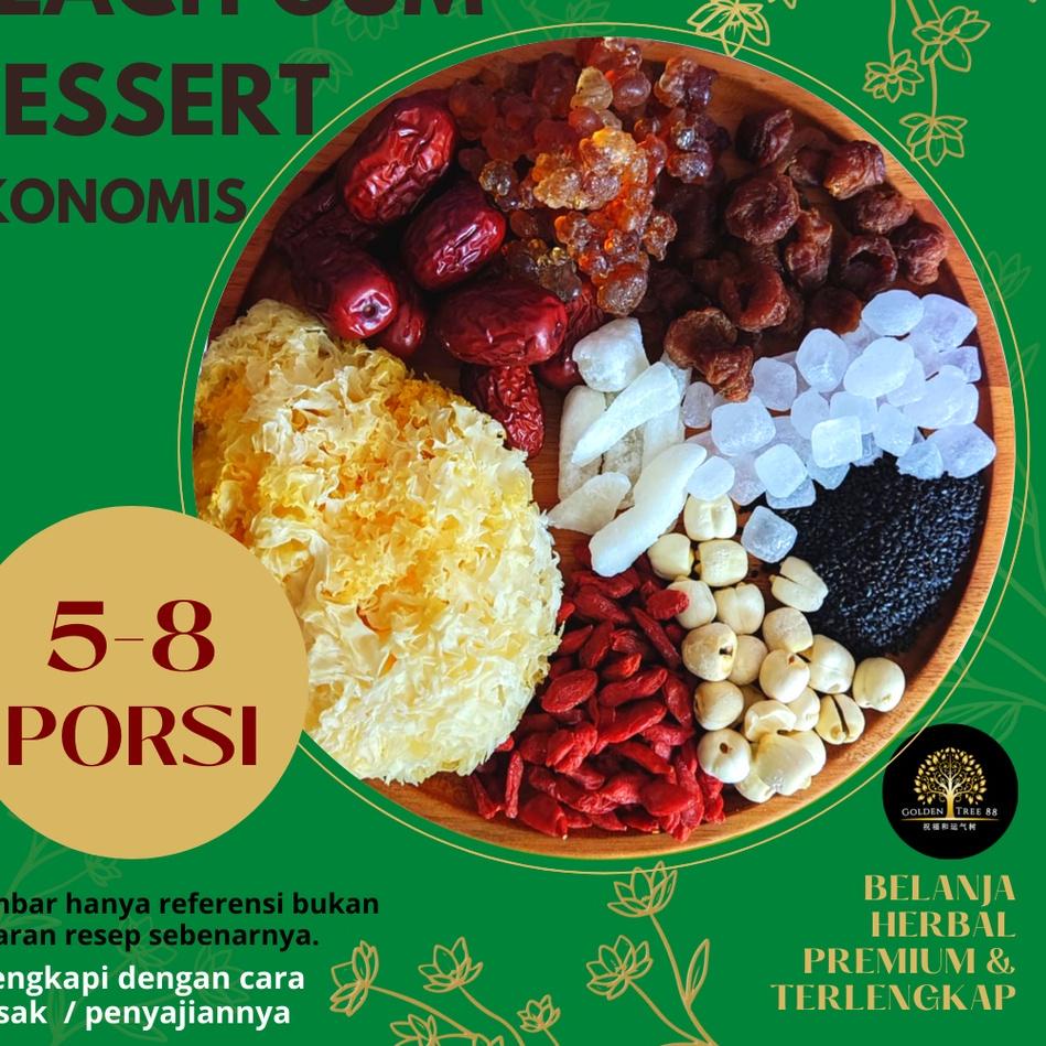 

♛ Premium Peach Gum Dessert Paket Ekonomis 4-6 Porsi Fresh Original ✥