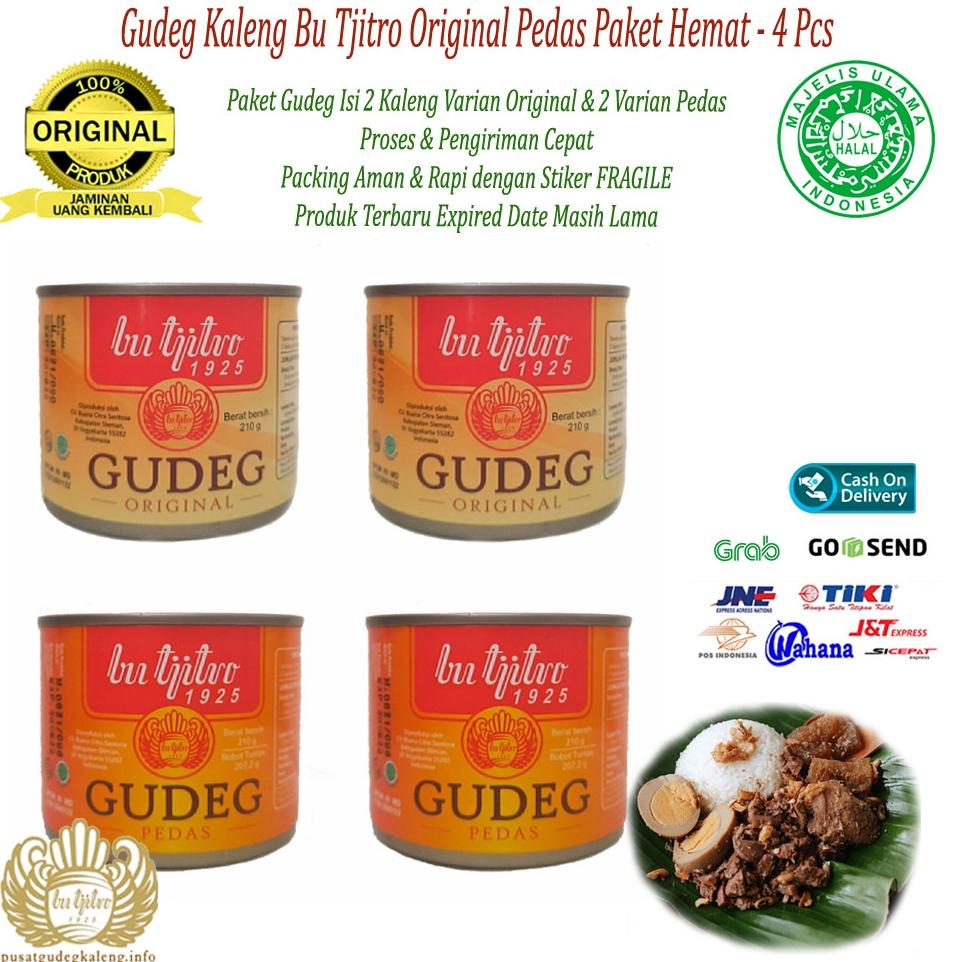 

Hwa81 Gudeg Kaleng Bu Tjitro Paket Original Pedas Special Promo Isi 4Pcs .,..,.,.,.