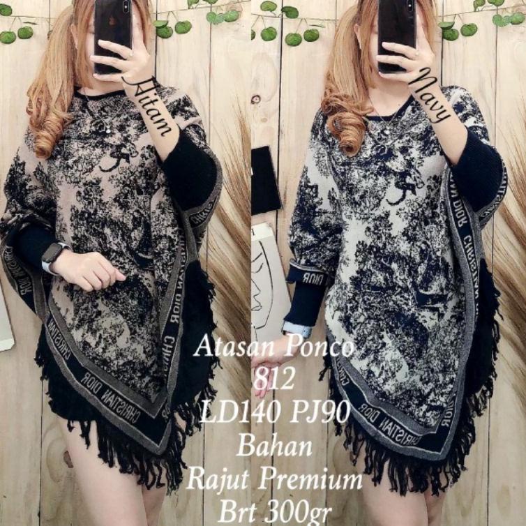★ Atasan Rajut Ponco import Premium ★